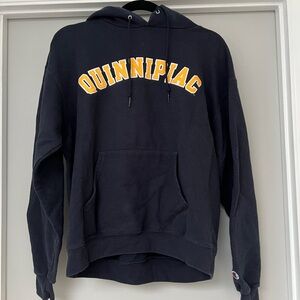Quinnipiac University Champion Hoodie with embroidered lettering